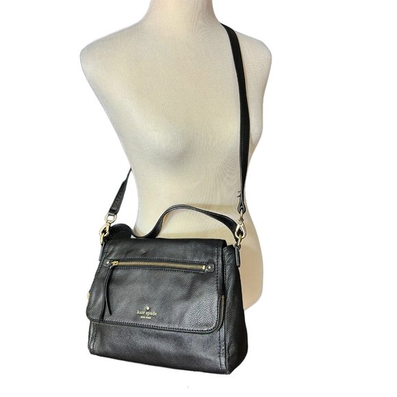 Kate Spade NY Cobble Hill Toddy Crossbody Purse Handbag Black Pebbled Leather - Picture 2 of 10
